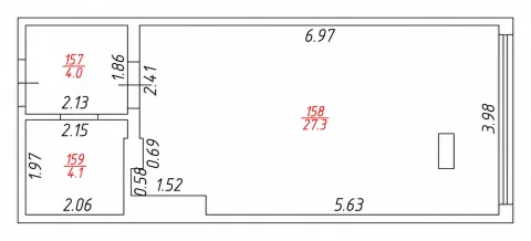 Студия - 35,4 м²